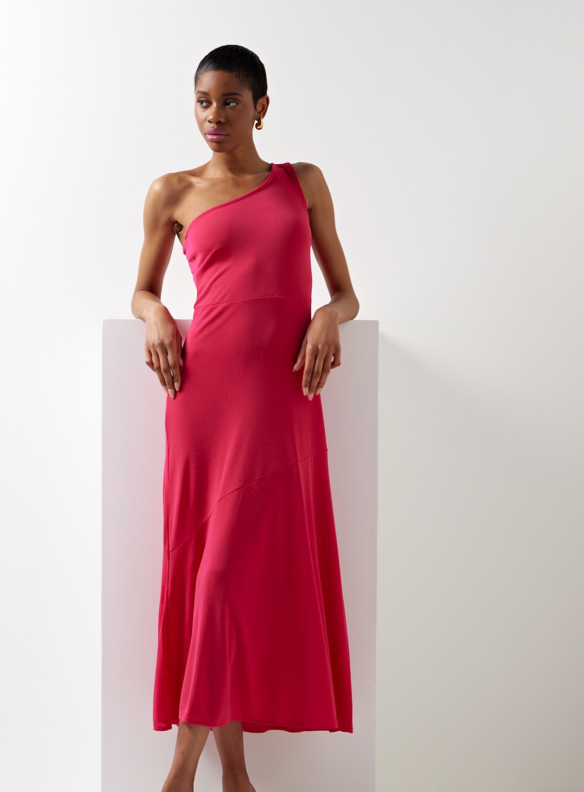 For All The Love Fluted One Shoulder Midaxi Dress 18 - Image 4 thumbnail